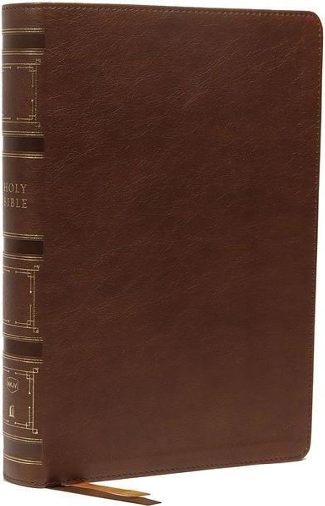 Nkjv, Single-Column Wide-Margin Reference Bible, Leathersoft, Brown, Red Letter, Comfort Print
