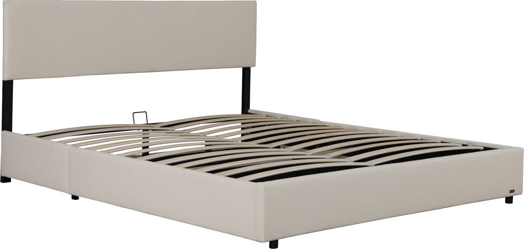 Čalúnená posteľ 'Juva' Cord s lamelovým roštom 180x200 cm Obrázok produktu 