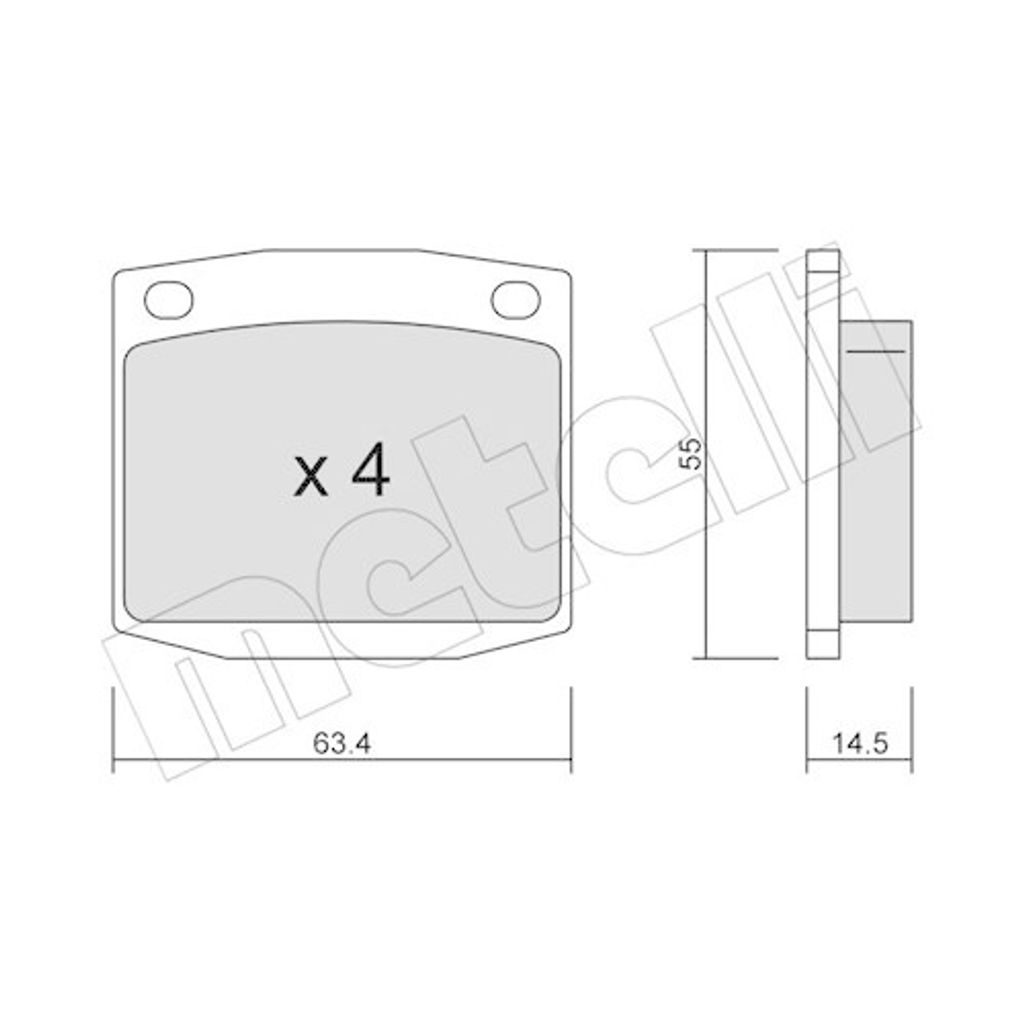 Bremsbelagsatz Scheibenbremse Metelli 22-0486-0 für Nissan Vorderachse