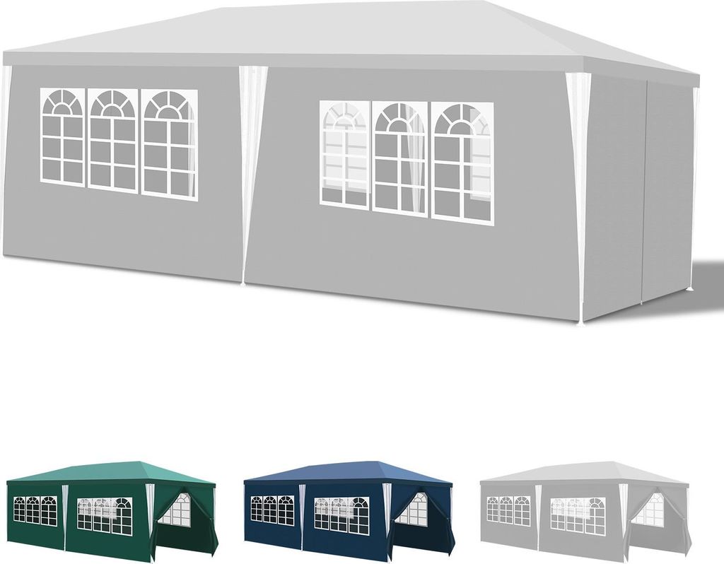ISOISL Pavillon 3 x 6 m Weiß Partyzelt Gartenpavillon mit Produktbild 