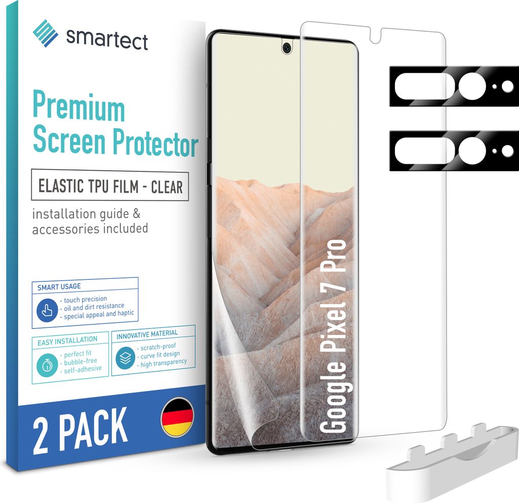 2x TPU Schutzfolie Klar für Google Pixel 7 Pro + 2x Kameraschutz Panzerfolie