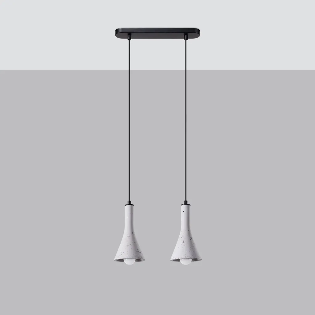 Suspension REA 2 en béton : éclairage puissant pour grandes tables