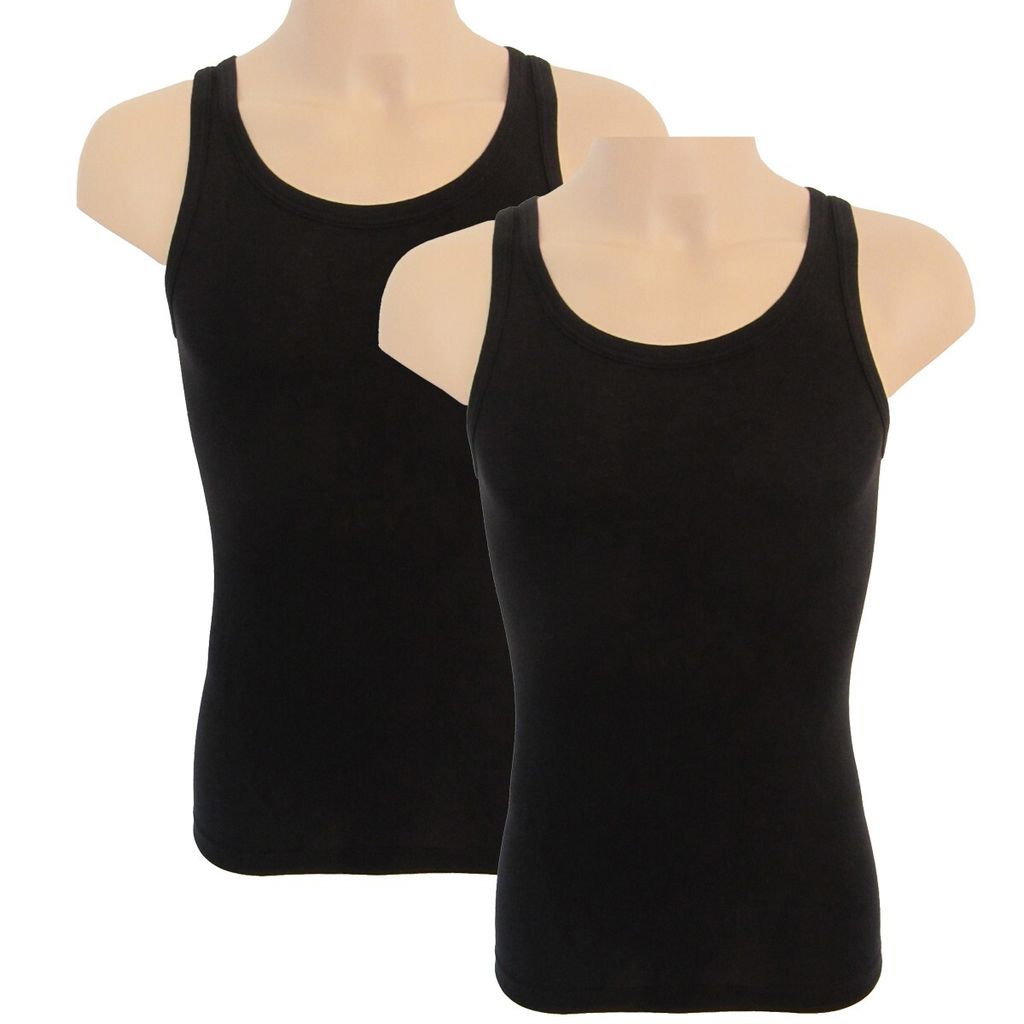 HERMKO 63000 2er Pack Herren Funktionsunterhemd, Tank Top (Weitere Farben), Größe:D 8 = EU XXL, Farbe:schwarz