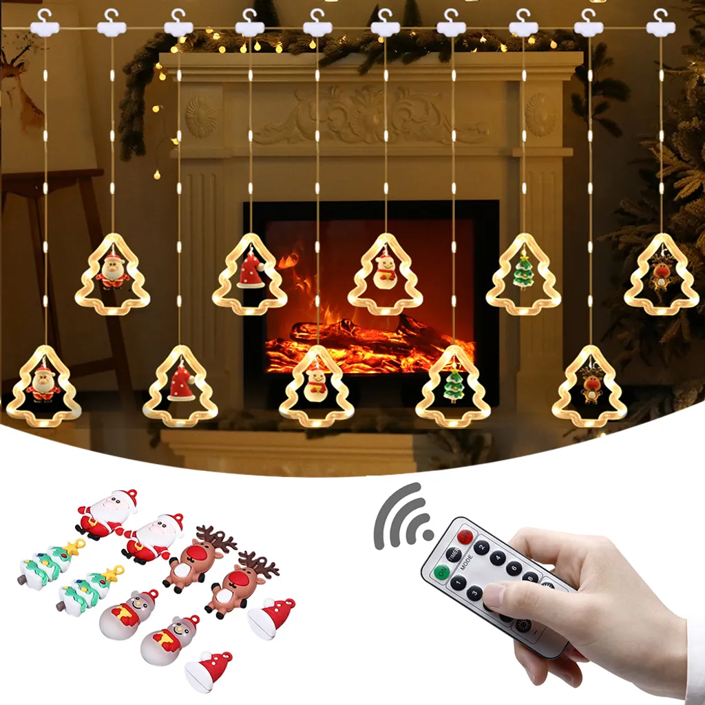 Rideau LED Blanc Chaud 3M USB à Suspendre avec 8 Modes pour Fenêtre Noël