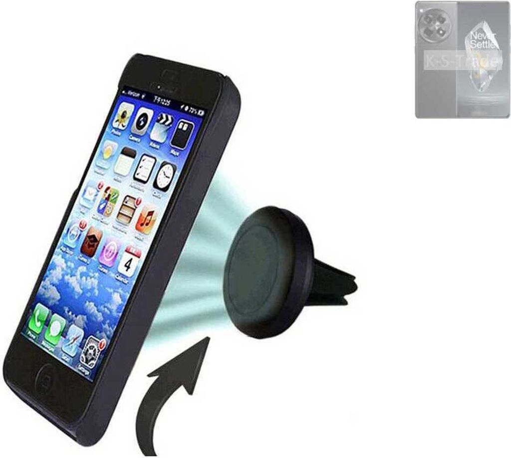 K-S-Trade Kompatibel mit OnePlus Ace 3 Auto Handy Halterung KFZ Halter Lüftungsgitterhalterung Air Vent mount Smartphone Halter
