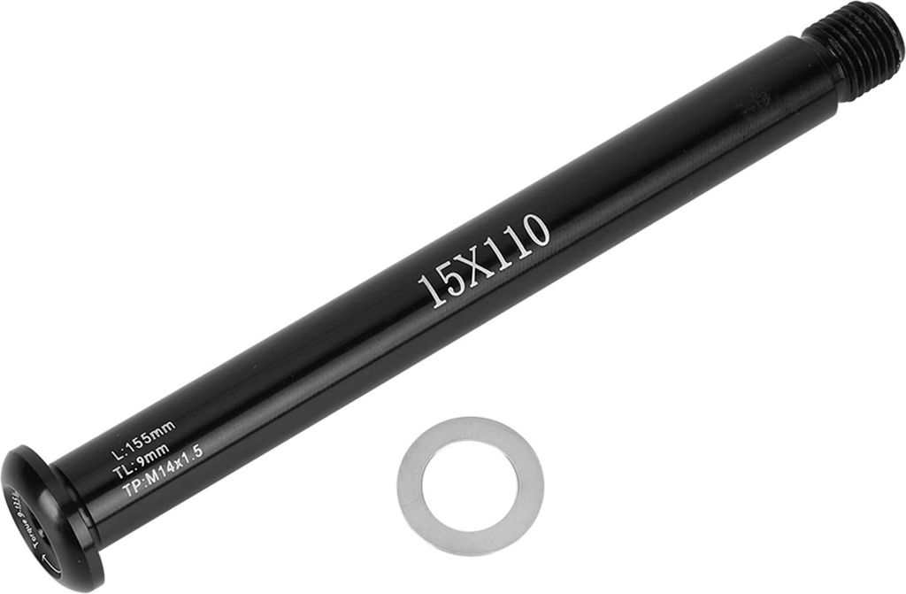 Vorderradgabelachse, schwarzes Nabenrohr aus Aluminiumlegierung, durchgehende Welle Boost für RockShox MountainbikeFoxQR15x110MM