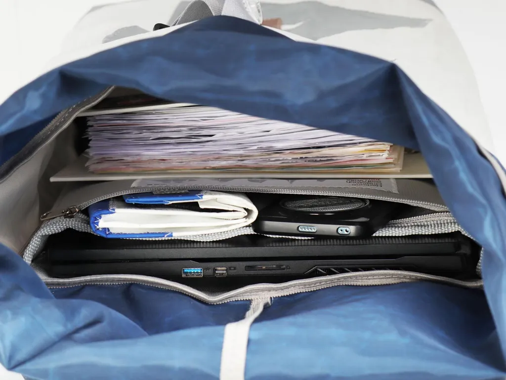 Sac à dos Ordinateur Tide-XL Blanc Bleu en matières éco-responsables - 4
