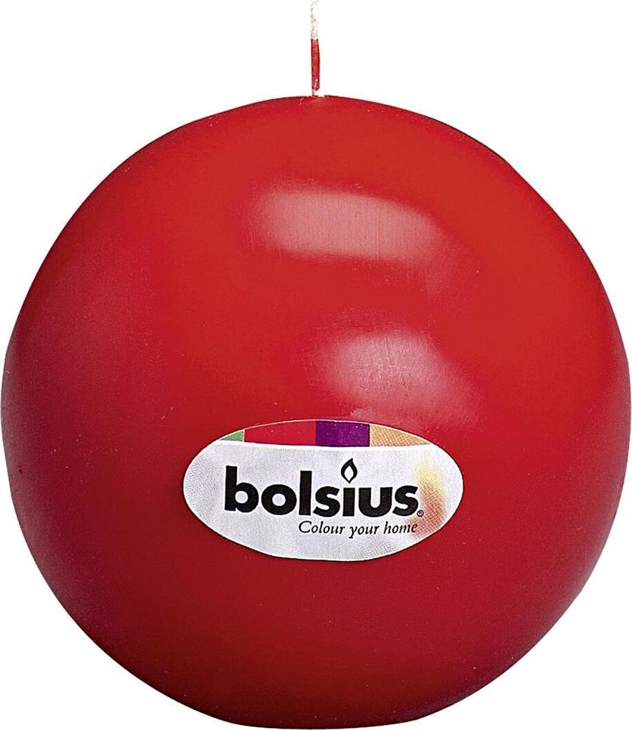 BOLSIUS Kugelkerze Ø 7cm rot- 1 stuck - 16 branduren Produktbild 