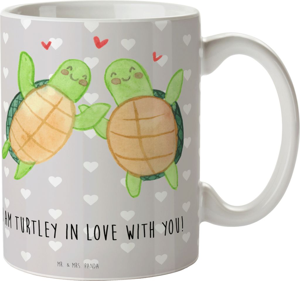 Mr. & Mrs. Panda haferl Schildkröten Paar - Grau Pastell - Geschenk, Jahrestag, Kaffeebecher, Freund, Heiraten, milchtasse, Valentinstag, Hochzeit...
