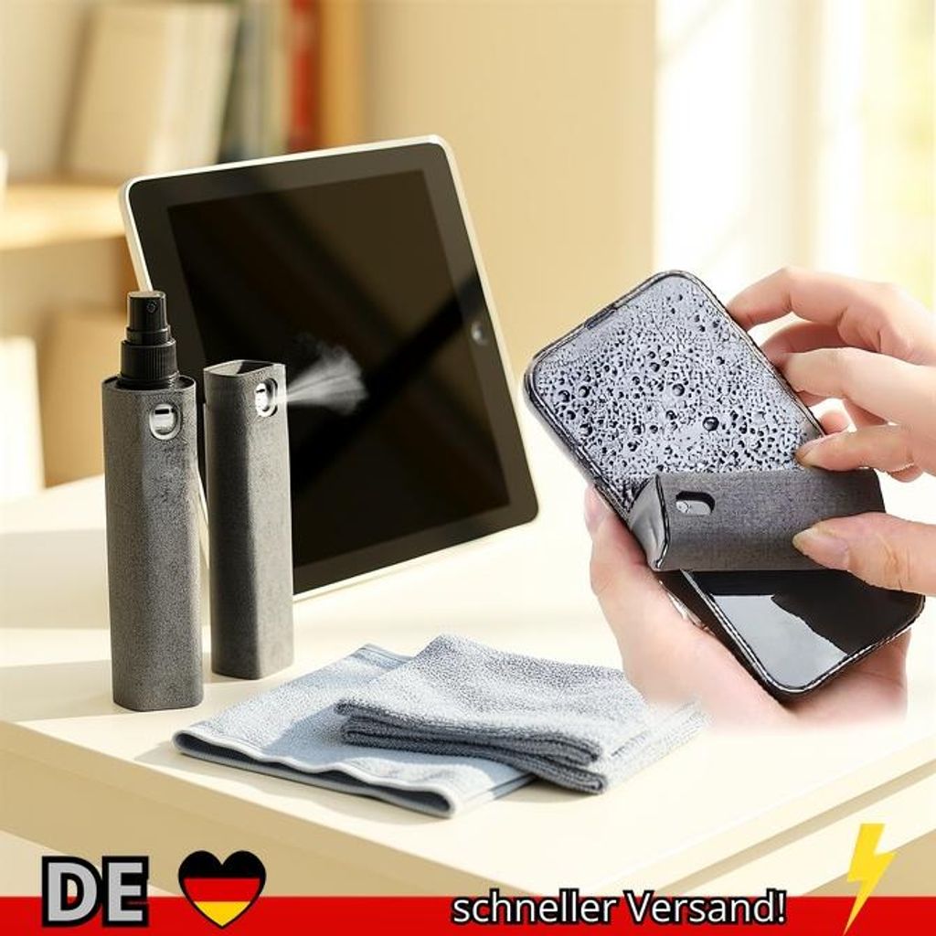 2-in-1-Mikrofaser-Bildschirmreiniger Sprühflasche Handy Tablet Computer