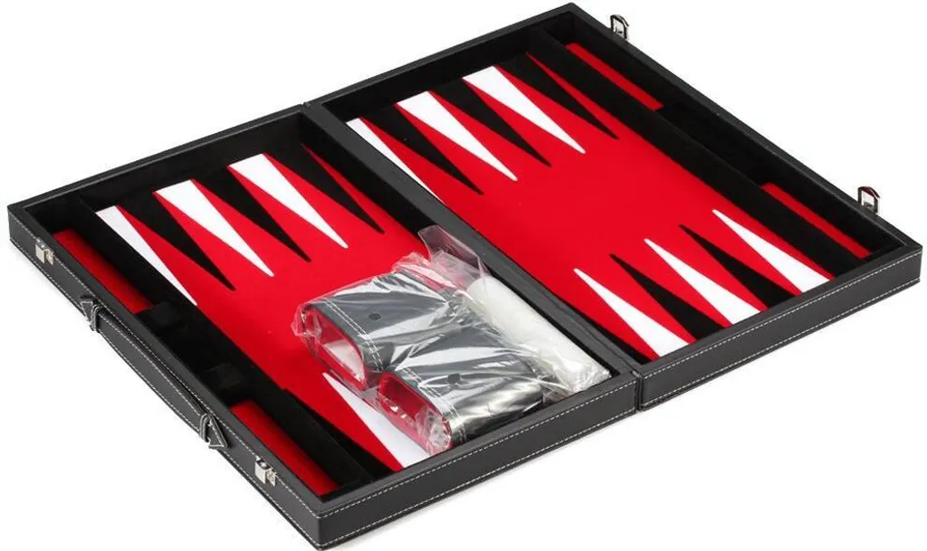 Backgammon Philos Rouge Portable 38 cm - Coffret Solide et Complet - 8