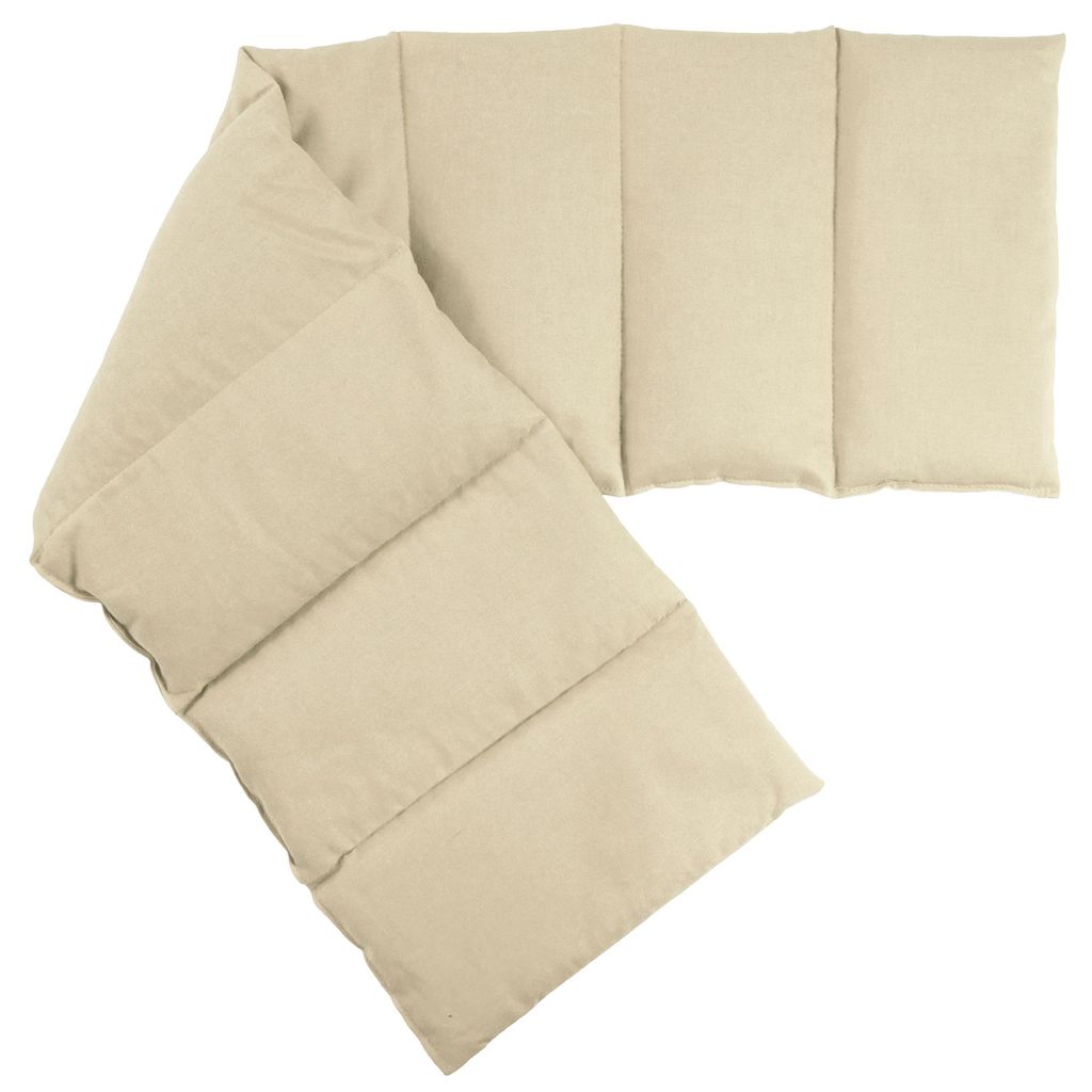 Kirschkernkissen XXL 8-Kammer, 75x20cm - Wärmekissen Körnerkissen für Mikrowelle und Backofen - Bio Stoff natur