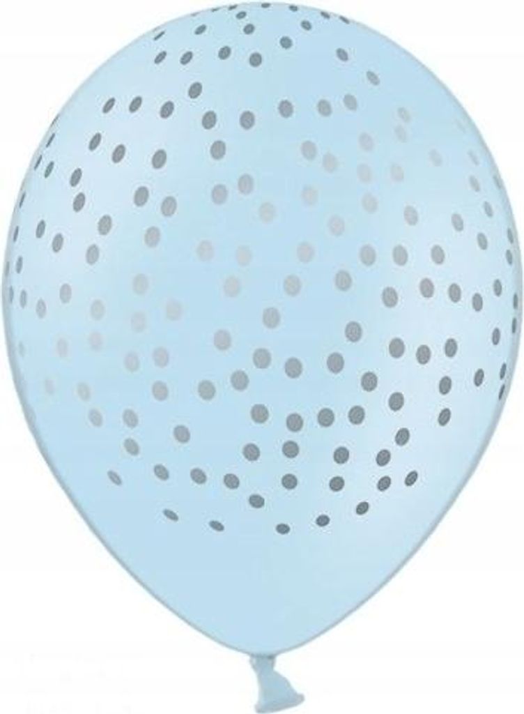 Blaue Luftballons mit silbernen Punkten, 30 cm, 1 Stk.