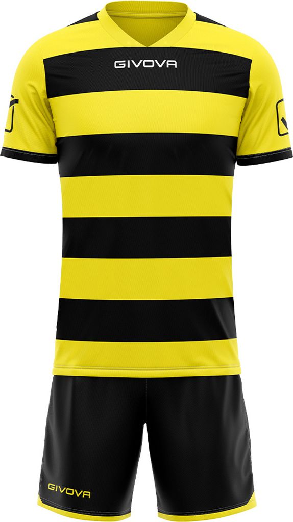 XL nero/giallo |Givova Rugby Set Trikot mit Shorts schwarz/gelb