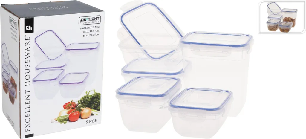 Set 5 Barattoli Koopman: Freschezza Garantita per Tutta la Famiglia