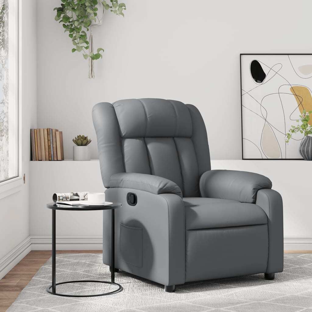 "im Angebot" Relaxsessel Grau Kunstleder - Fernseh- & Relaxsessel CC17166