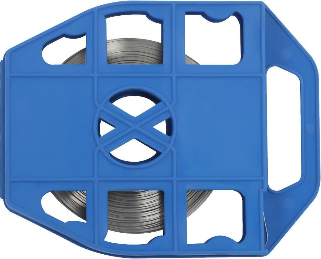Stahlbandrolle - Kabelbinder-Kassette - 30 m Länge - 12 mm Breite - 0,5 mm Dicke - Bruchfestigkeit ca. 500 kg - Temperatur -60–300 °C - Gold