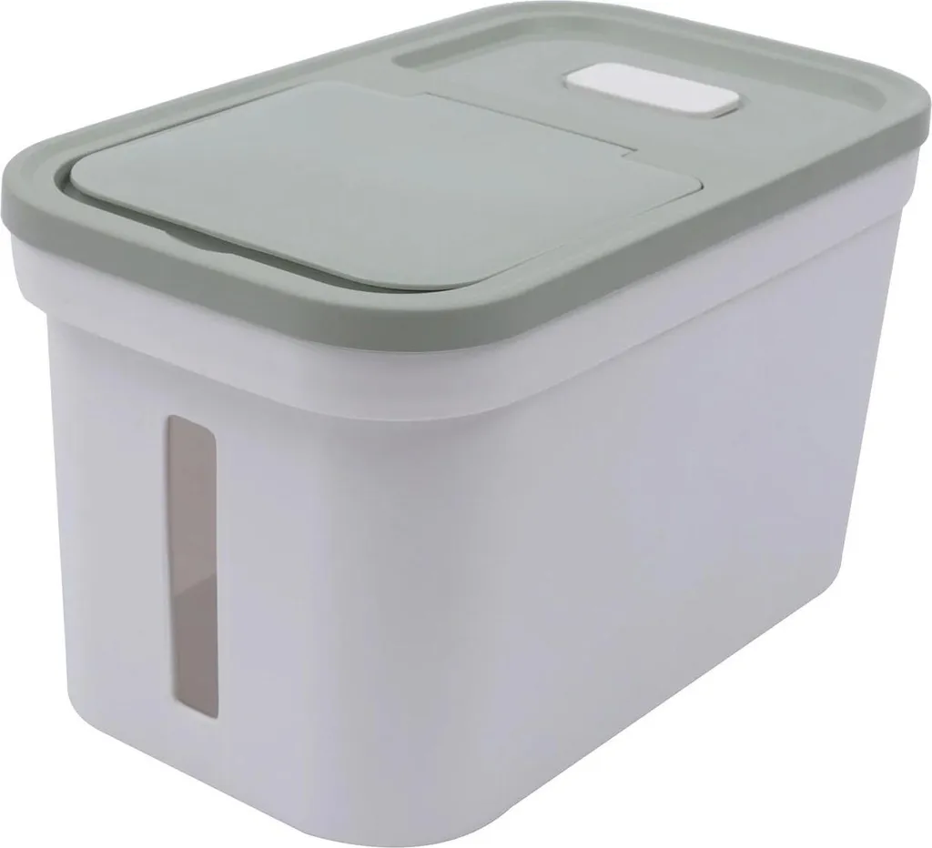 Dispenser Riso 10kg Verde Ermetico: Contenitore Cereali e Pet Food