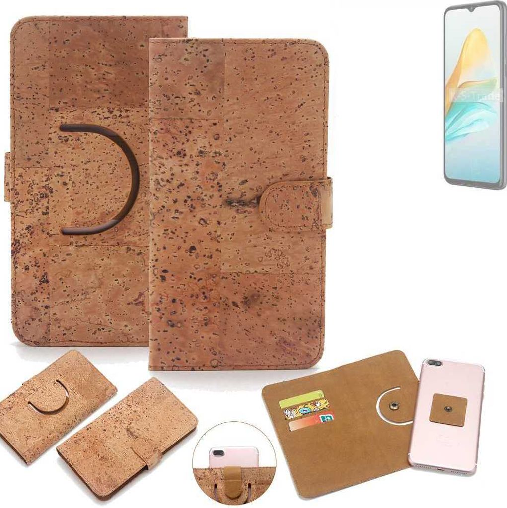 K-S-Trade Handy Hülle Schutz Hülle kompatibel mit ZTE Blade A53 Handyhülle Schutzhülle Korkhülle Kork-Hülle 1x