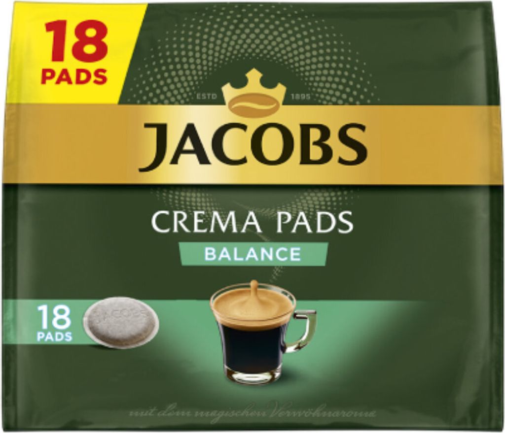Jacobs Crema Pads Balance | 18 Senseo kompatible Pads 118 g Produktbild 