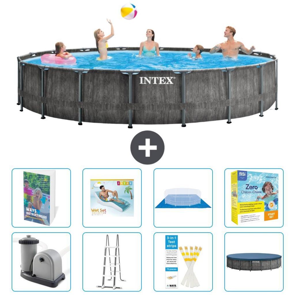Prism Frame Pool Rund - 549x122 cm - 9-teilig S639