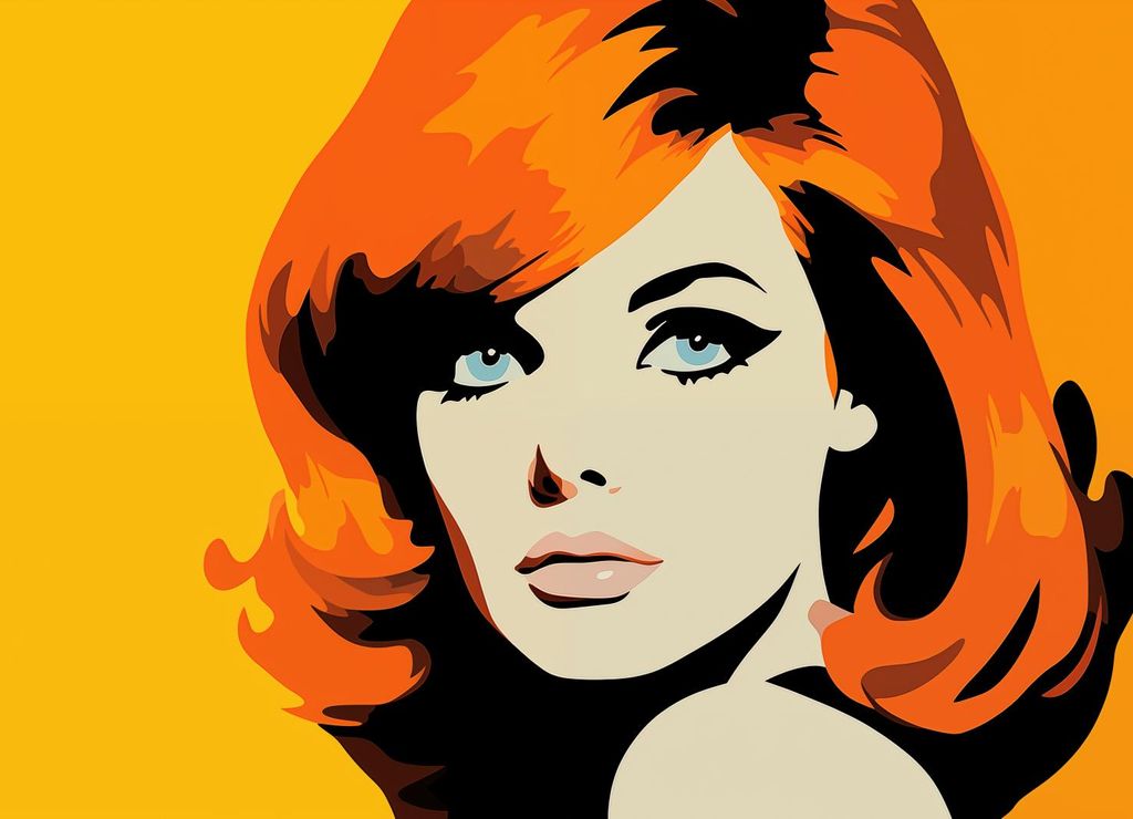 Plakat 18x13cm Flammender Blick mit Flammenden Haaren