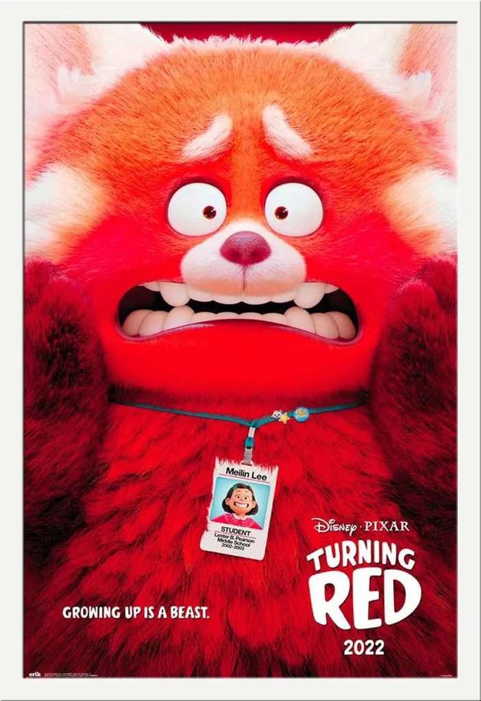 Affiche Alerte Rouge Encadrée Disney avec Cadre Shinsuke Blanc 61x91cm