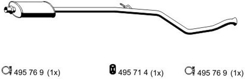 ERNST 505031 Mittelschalldämpfer Schalldämpfer passend für PEUGEOT 206 CC (2D)