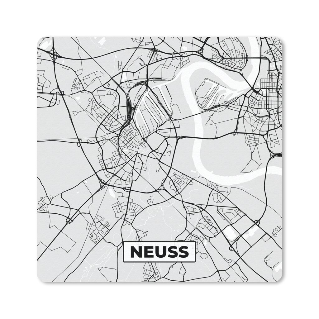 MuchoWow Mauspad Mousepad Karte - Stadtplan - Deutschland - Neuss - Karte 30x30 cm - Mousepads - Maus Mat - Pad - Mausunterlage - Gaming