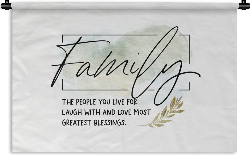 MuchoWow Wandteppich Wandbehang Zitate - Sprichwörter - Familie 60x40 cm Tapisserie Dekoration Wandtuch - Wanddekorationen