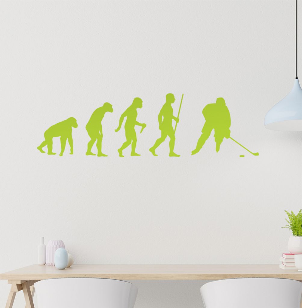 Eishockey Puck Evolution Wandtattoo Wandaufkleber Wall Sticker - Dekoration, Küche, Wohnzimmer, Schlafzimmer, Badezimmer