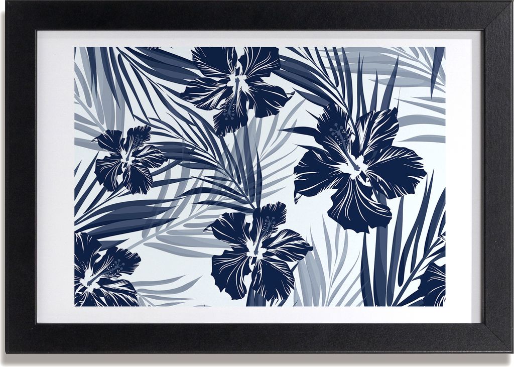 Bild 30x20 MDF-Rahmen, Wandkunst tropische Blumen