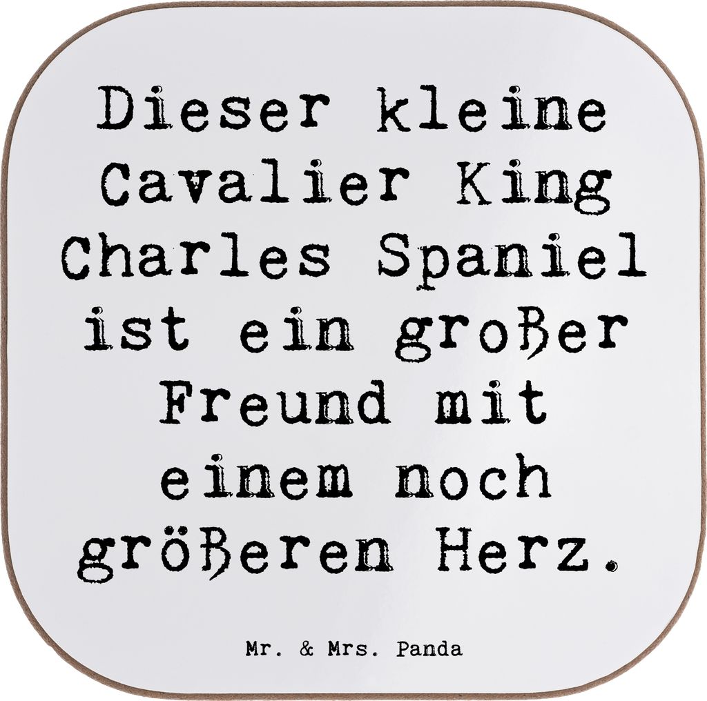 Mr. & Mrs. Panda Untersetzer für Gläser Spruch Cavalier King Charles Spaniel - Weiß - Geschenk, Hunderassen Beschreibung, gläseruntersetzer, Ta...
