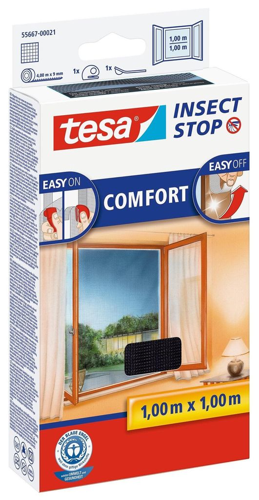 Malla anti-mosquitos tesa COMFORT para ventanas, 1 m x 1 m, Imagen del producto 