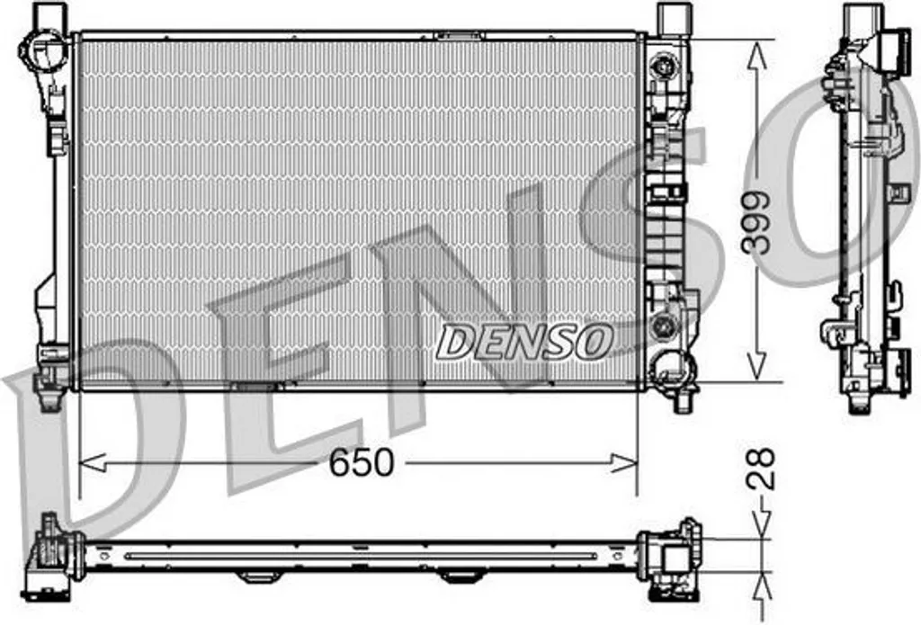 Radiateur DENSO DRM17079 pour Classe C W203 et CLK - OE 2035000303