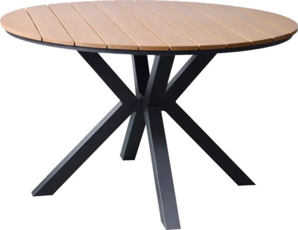 Table de jardin GIVERNY ø 120 cm aluminium - Plateau résistant aux UV