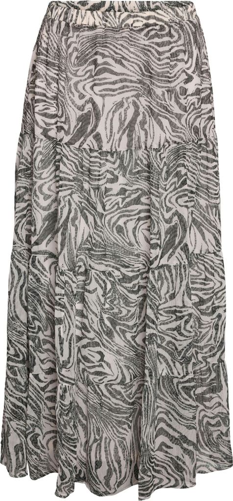 NOISY MAY Gemusterter Maxirock mit Falten und Gummibund Größe: XS