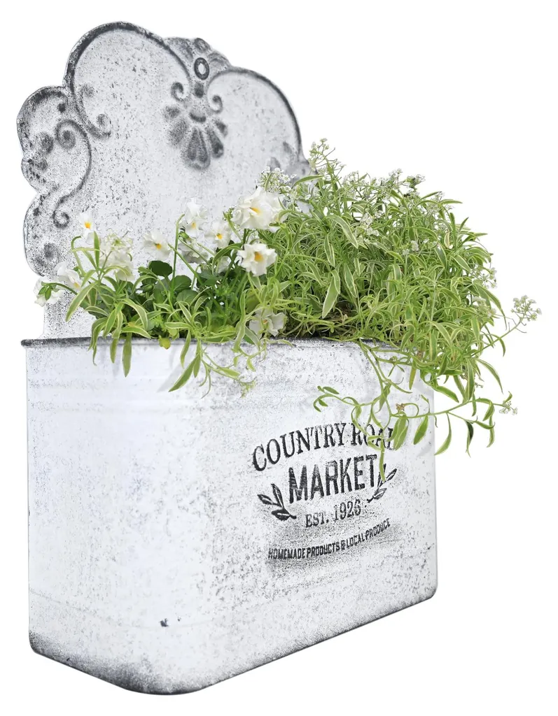 Pot de fleurs suspendu gain de place en métal, solution murale extérieur