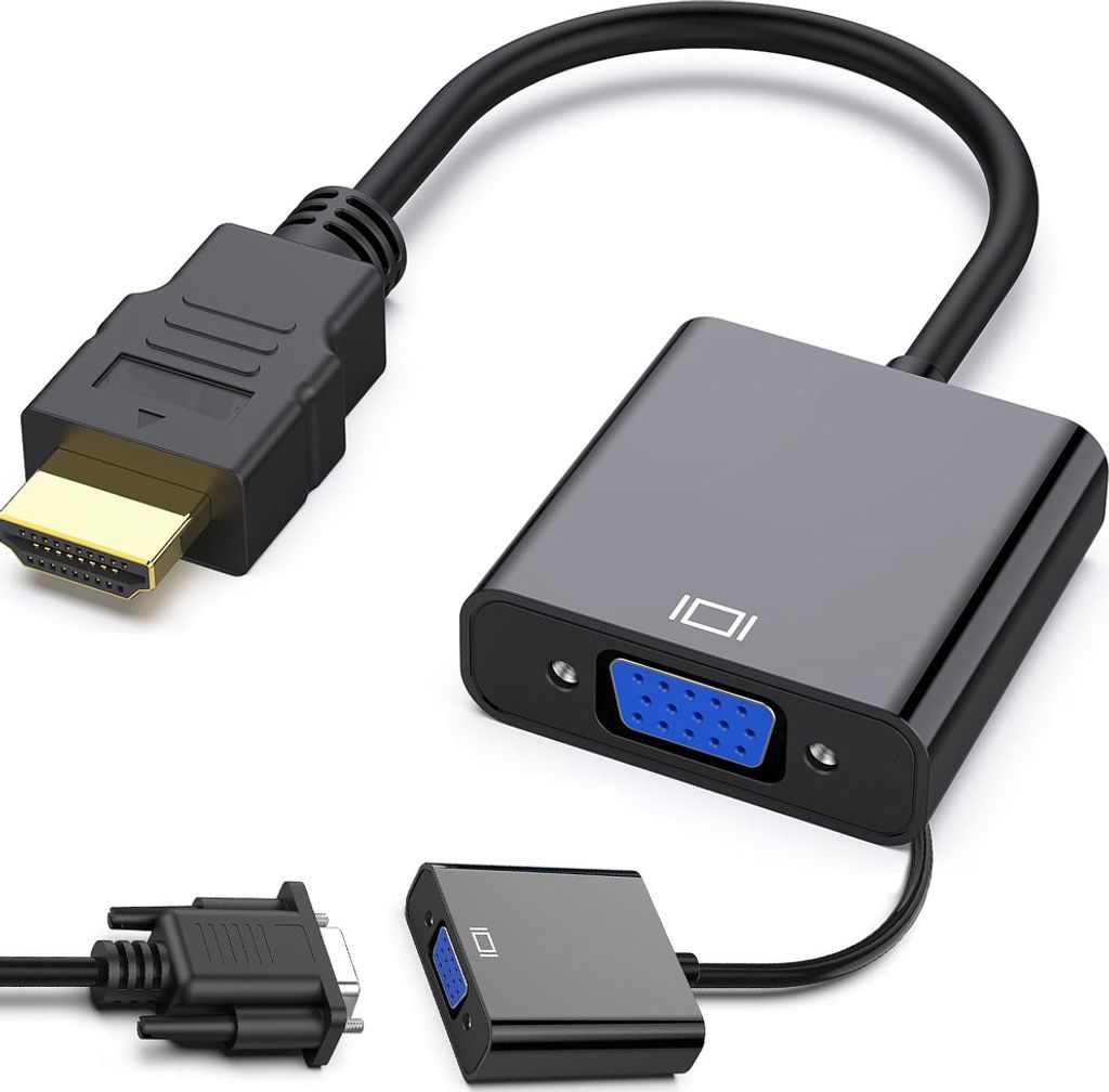 Konverteradapter HDMI auf VGA D-Sub Kabel schwarz Produktbild 