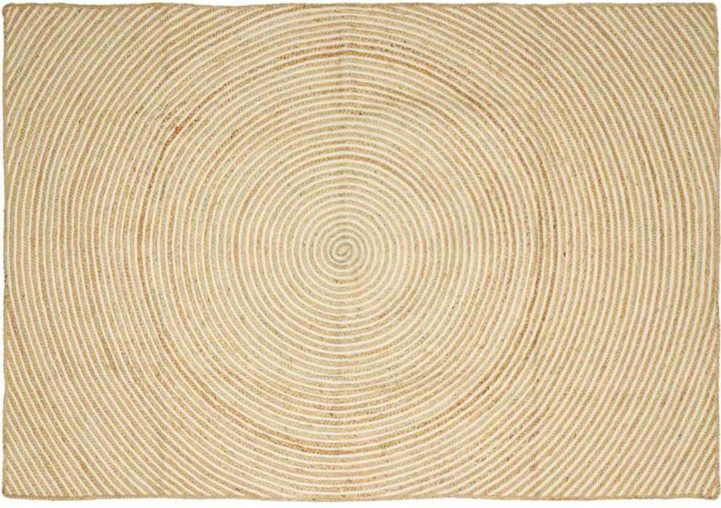 Teppich Natürlich und Weiß 160 x 230 cm Jute