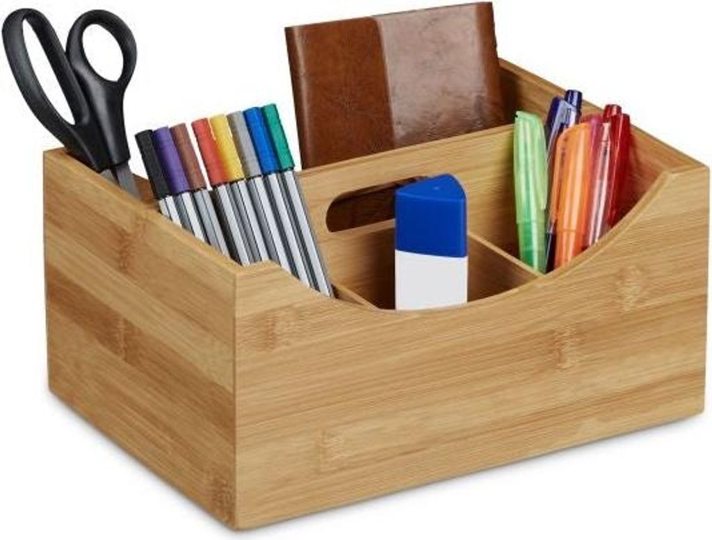 Schreibtischaufbewahrung mit Bambusgriff