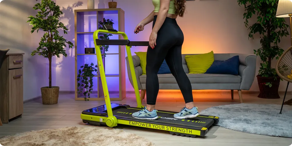 Tapis de Course Bluetooth Thunder IMPACT 12km/h avec Roulettes Lime