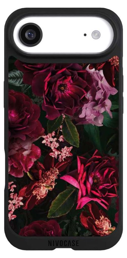 NIVOCASE Handyhülle für Apple iPhone Air Hülle NIVOpure Case Schwarz Blumen Blüte Rose