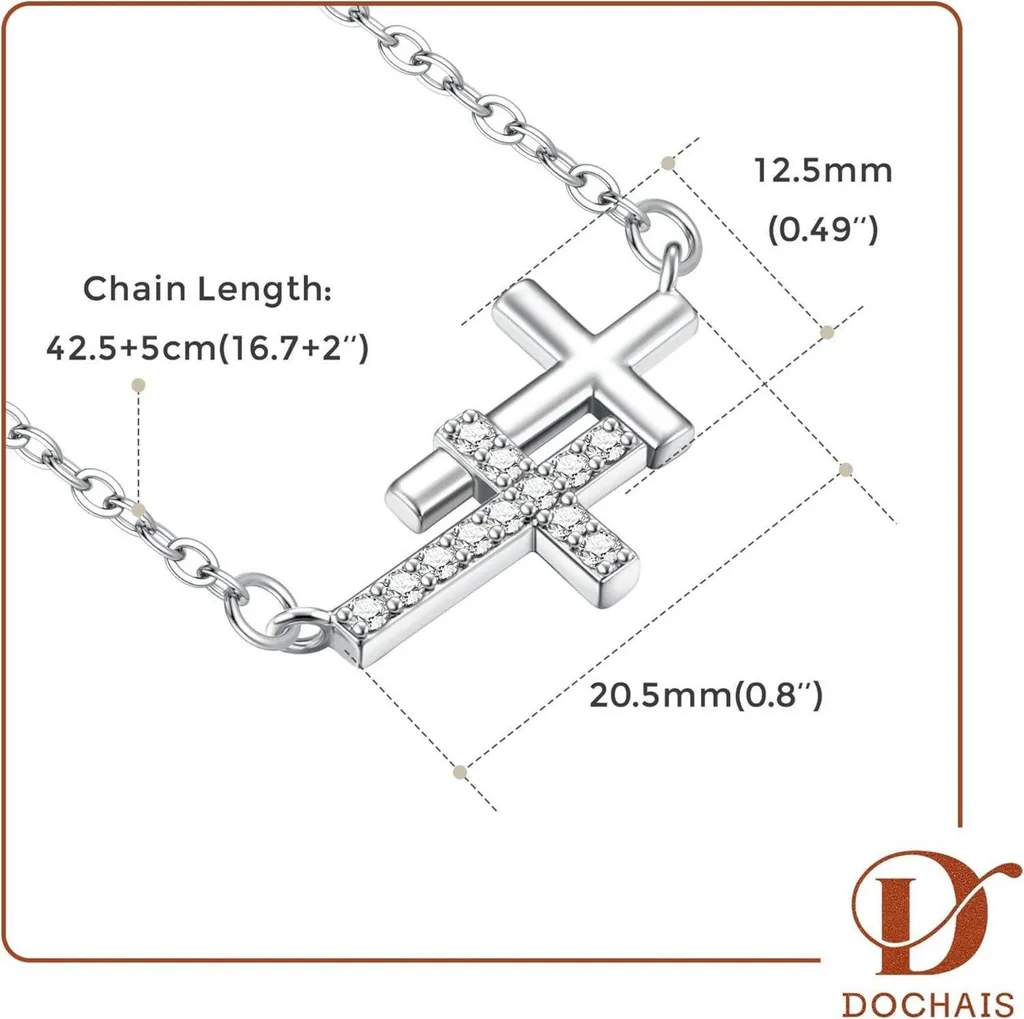 Collier Croix Femme Hypoallergénique en Or Plaqué Doux pour la Peau - 3