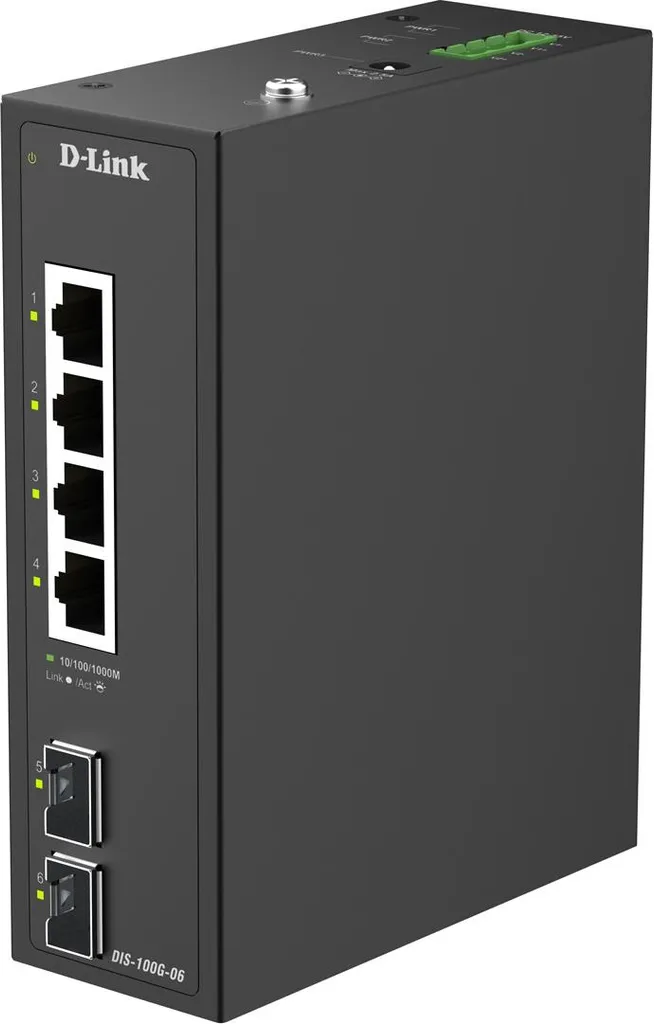Switch industriel Gigabit 6 ports rail DIN D-Link DIS-100G-06 avec SFP