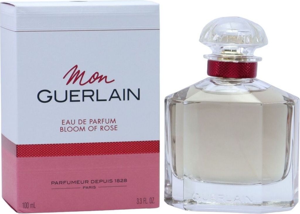 Guerlain Mon Bloom of Rose, Frauen, 100 ml, Nicht nachfüllbare Flasche, Litchi, Himbeere, Rose, Rose, Jasmine, Lavender, Pear, Sandalwood, Vanilla