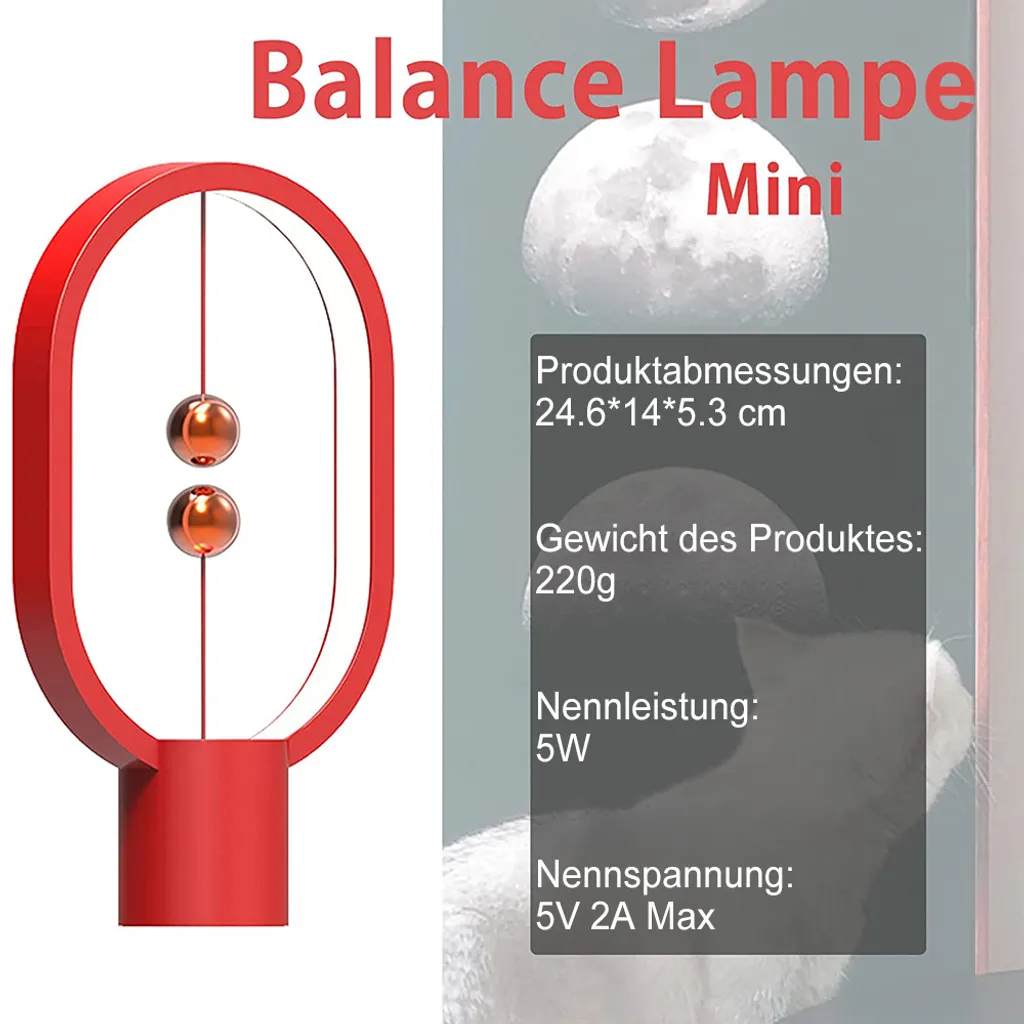 Lampe de table USB à suspension magnétique avec éclairage LED doux