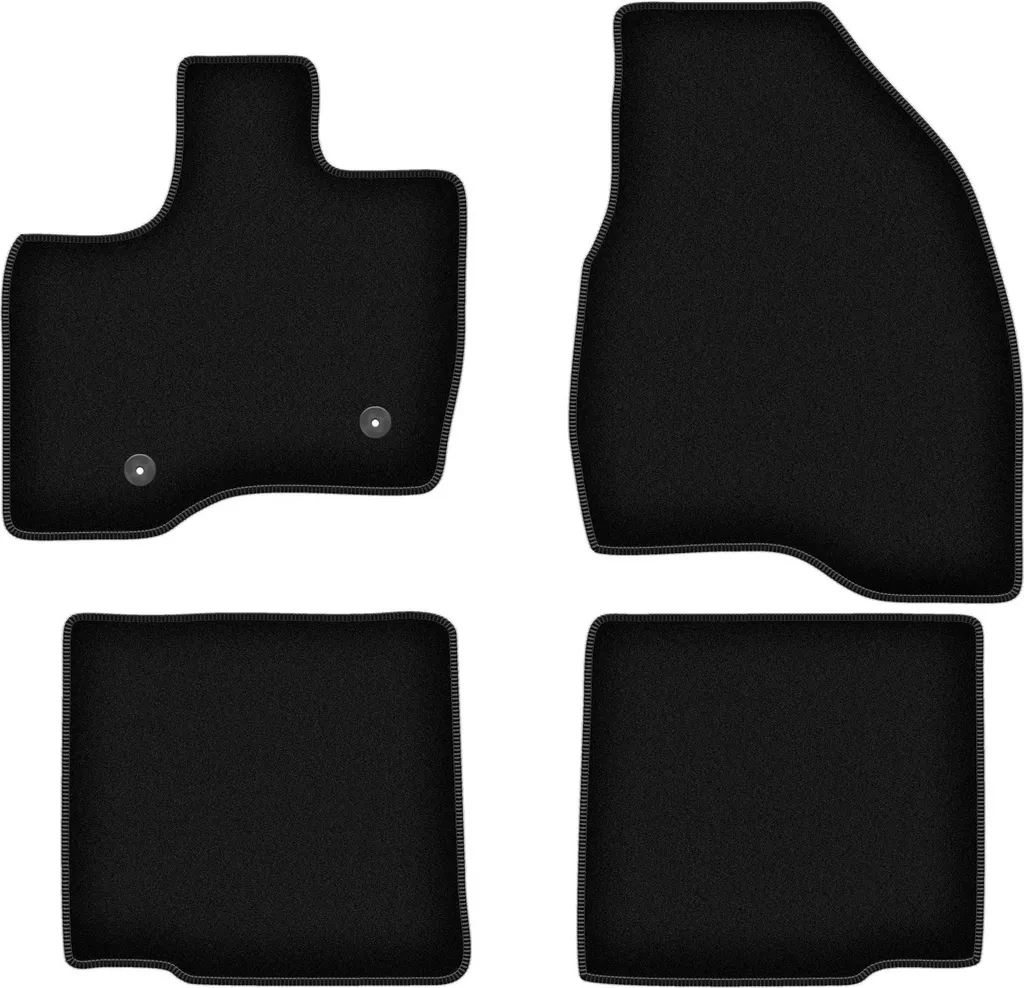 Tappetini in velluto per Ford Explorer MK5 (2010-2019, SUV) neri, set 4 pz, con fissaggi