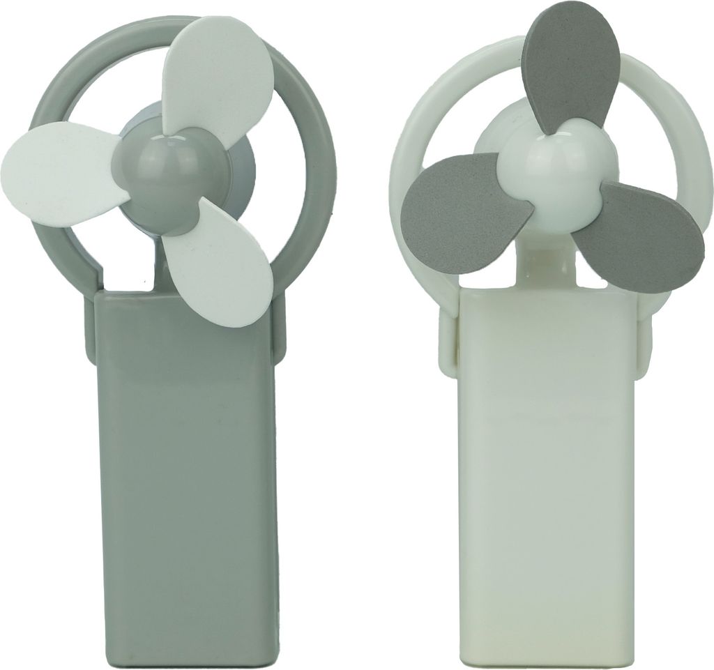 Handventilator, kleiner, tragbarer, batteriebetriebener Ventilator, grau