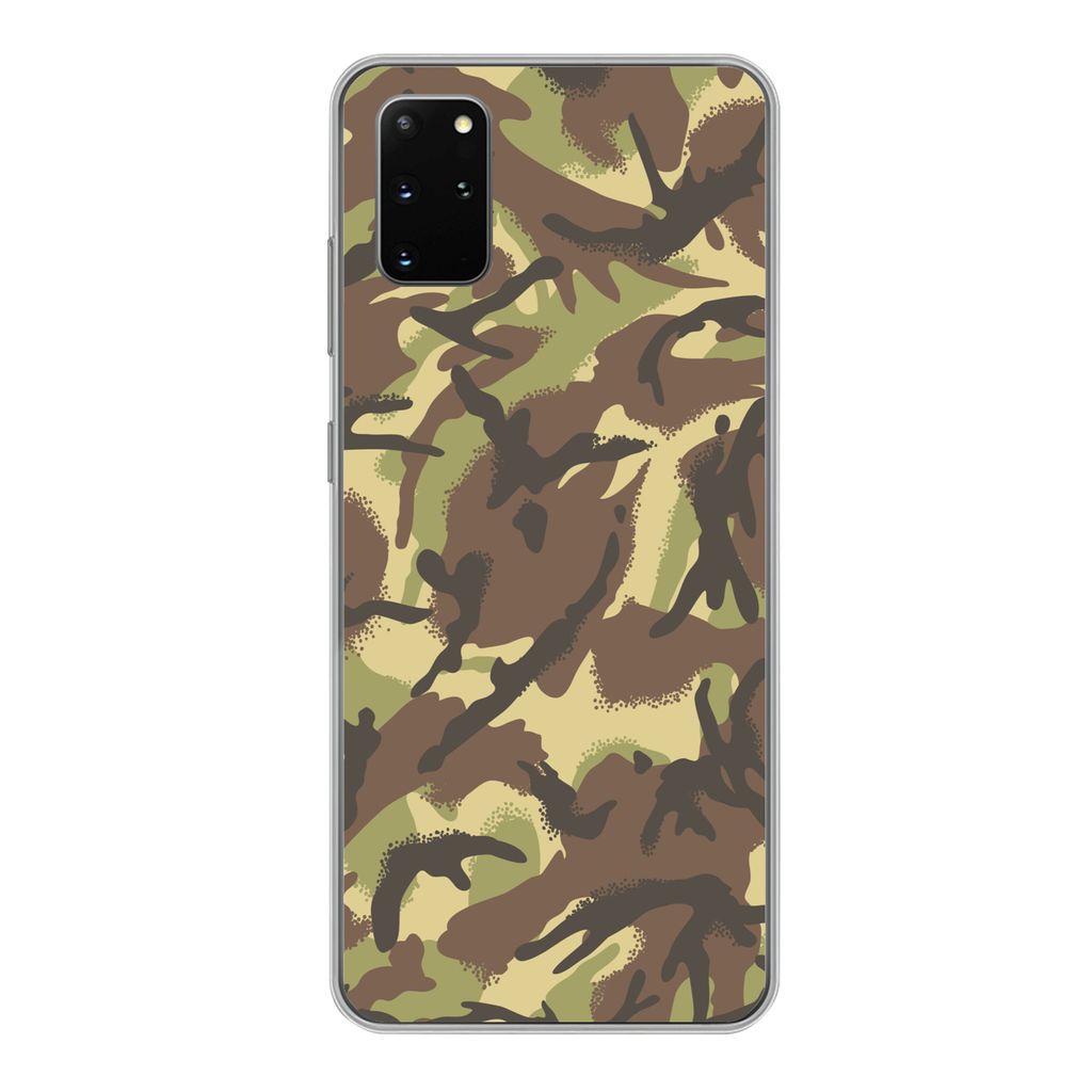 MuchoWow Handyhülle Schutzhülle Hülle für Samsung Galaxy S20 Plus Camouflage-Muster in natürlichen Farben Silikon Softcase Handy Hülle - Ha...